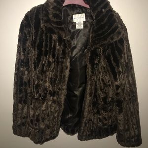 Brown faux fur winter coat